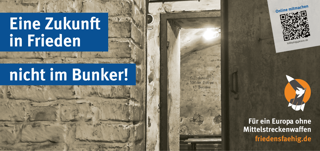 Postkartenaktion: Für eine Zukunft in Frieden - nicht im Bunker!